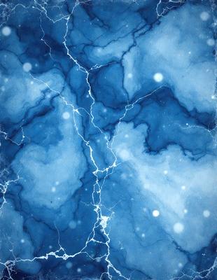 The primary subject of the image is a blue and white patterned wall. The setting is a room with a blue and white tiled wall, which creates a unique and visually appealing atmosphere. The visual style of the image is a combination of digital art and illustration, giving it a modern and artistic appearance. The dominant colors in the image are blue and white, which create a calming and serene mood.