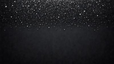 The primary subject of the image is a black background with a pattern of glittering, shiny, or sparkling objects. The setting appears to be a dark, starry night, with the glittering objects creating a sense of depth and intrigue. The visual style of the image is a combination of a photo and digital art, as the glittering objects are digitally created and placed on the black background. The colors and mood of the image are predominantly dark and mysterious, with the glittering objects adding
