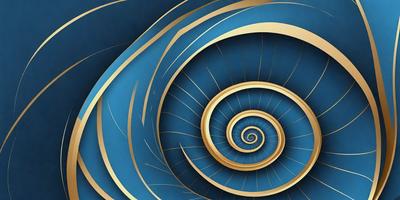 The primary subject of the image is a spiral pattern, which is the main object, scene, or focus of the image. The spiral pattern is set against a blue background, creating a visually striking contrast. The spiral pattern is depicted in a digital art style, giving it a modern and sophisticated appearance. The overall atmosphere of the image is dynamic and engaging, with the spiral pattern serving as a captivating visual element.