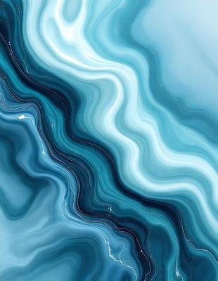 The primary subject of the image is a blue and white ocean wave. The setting is the ocean, with the wave crashing against the surface. The visual style is a photo of the ocean, capturing the beauty and power of the wave. The dominant colors are blue and white, creating a serene and calming atmosphere.