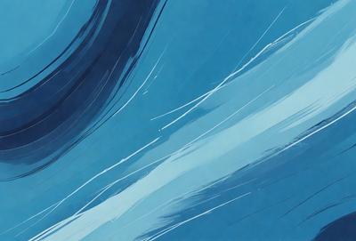 The primary subject of the image is a blue and white painting or drawing of a wave. The setting is a blue background, which complements the colors of the wave. The visual style appears to be a combination of digital art and illustration, creating a unique and artistic representation of the ocean wave. The dominant colors are blue and white, which evoke a sense of calmness and tranquility.
