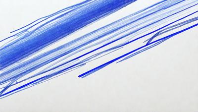 The primary subject of the image is a blue line drawn on a white background. The line appears to be a part of a larger drawing or artwork. The setting is a white surface, which provides a clean and uncluttered backdrop for the blue line. The visual style of the image is likely a digital art or illustration, as the line appears to be a part of a larger design. The colors and mood of the image are predominantly blue, creating a calm and serene atmosphere.