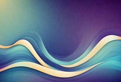 The primary subject of the image is a blue and yellow wave, which is the main focus of the scene. The wave is depicted in a digital art style, giving it a modern and vibrant appearance. The setting is a purple background, which adds a contrasting and visually appealing element to the image. The overall atmosphere is energetic and dynamic, as the wave appears to be in motion.