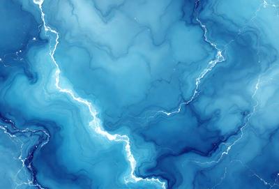 The primary subject of the image is a blue and white lightning bolt, which is the main object, scene, or focus of the image. The setting or background features a blue and white sky, which adds to the overall atmosphere of the image. The visual style of the image is a combination of photo and digital art, creating a unique and eye-catching representation of the lightning bolt. The colors and mood of the image are predominantly blue and white, with a sense of energy and movement conveyed by the light