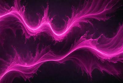 The primary subject of the image is a pink, swirling, and flowing pattern. The setting is a dark background, which contrasts with the vibrant pink color of the swirls. The visual style appears to be a digital art or illustration, as the swirls are fluid and dynamic. The colors and mood of the image are predominantly pink, creating a sense of warmth and energy.