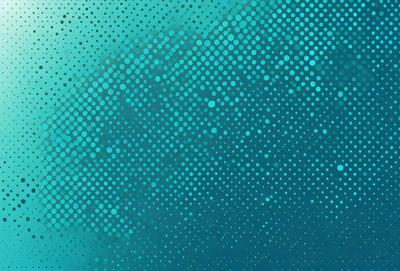 The primary subject of the image is a close-up of a blue and white polka dot pattern. The setting is a blue background, and the visual style appears to be a digital art or illustration. The dominant colors are blue and white, creating a calm and soothing atmosphere.
