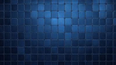 The primary subject of the image is a blue tile wall with a pattern of small squares. The setting is a room with a blue tile floor. The visual style is a close-up of the blue tile wall, showcasing the intricate pattern of the tiles. The colors and mood of the image are predominantly blue, creating a calm and serene atmosphere.