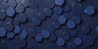 The primary subject of the image is a blue tile with a hexagonal pattern. The setting is a blue wall, and the visual style is a close-up of the tile. The dominant colors are blue and white, creating a calm and soothing atmosphere.