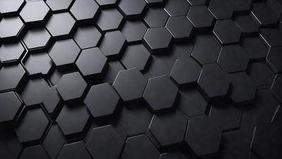 The primary subject of the image is a black and white patterned surface, which appears to be a black tile or a black and white checkered floor. The setting is a dark room, and the visual style is a close-up of the patterned surface. The colors and mood of the image are predominantly dark and moody, with the black and white pattern creating a sense of depth and contrast.