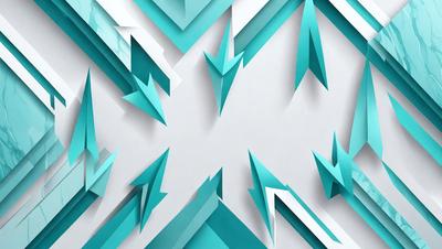 The primary subject of the image is a blue and white geometric pattern. The setting is a white wall, and the visual style is digital art. The dominant colors are blue and white, creating a calm and soothing atmosphere.