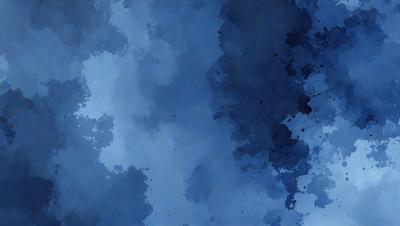 The primary subject of the image is a blue sky with clouds. The setting is a cloudy sky, and the visual style is a painting or drawing. The colors and mood of the image are predominantly blue, creating a calm and serene atmosphere.
