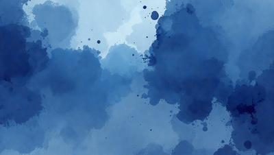 The primary subject of the image is a blue cloudy sky with white dots. The setting is a cloudy blue sky, and the visual style is a digital art or illustration. The dominant colors are blue and white, creating a calm and serene atmosphere.