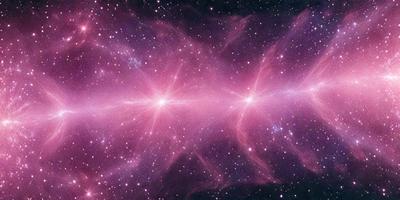 The primary subject of the image is a pink nebula, which is a beautiful and colorful celestial object. The setting is a dark, starry sky, with the nebula being the main focus of the image. The visual style is a combination of a photo and digital art, creating a unique and captivating representation of the nebula. The colors and mood of the image are predominantly pink, which gives the scene a warm and inviting atmosphere.
