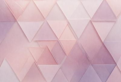 The primary subject of the image is a pink and white paper with a geometric pattern. The setting is a wall, and the visual style is a combination of digital art and illustration. The dominant colors are pink and white, creating a warm and inviting atmosphere.