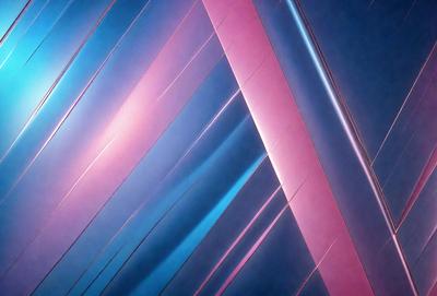 The primary subject of the image is a blue and pink striped pattern. The setting is a blue background, and the visual style appears to be a digital art or illustration. The dominant colors are blue and pink, creating a vibrant and lively atmosphere.