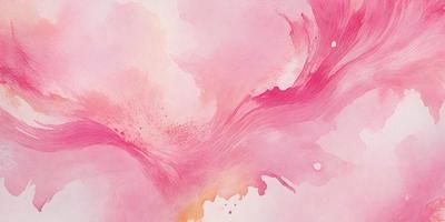 The primary subject of the image is a pink watercolor painting. The setting is a white background, which provides a clean and uncluttered appearance. The visual style is a watercolor painting, which gives the artwork a unique and artistic touch. The dominant colors in the painting are pink, which creates a warm and inviting atmosphere.