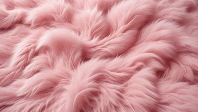 The primary subject of the image is a pink fur, which is the main object, scene, or focus of the image. The setting/background features a pink surface, which adds to the overall atmosphere of the image. The visual style of the image is a close-up of the pink fur, showcasing its texture and details. The colors and mood of the image are predominantly pink, creating a warm and inviting atmosphere.