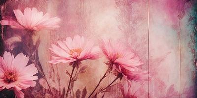 The primary subject of the image is a bouquet of pink flowers. The flowers are arranged in a vase, and they are the main focus of the image. The setting is a pink background, which adds to the overall mood and visual style of the image. The flowers are depicted in a digital art style, giving the image a modern and artistic appearance. The dominant colors in the image are pink, which creates a warm and inviting atmosphere.