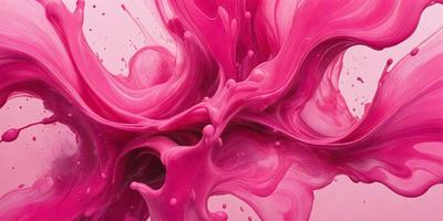 The primary subject of the image is a painting of a pink and purple swirl, which appears to be a digital art piece. The setting is a pink background, and the visual style is a combination of digital art and illustration. The dominant colors in the painting are pink and purple, creating a vibrant and lively atmosphere.