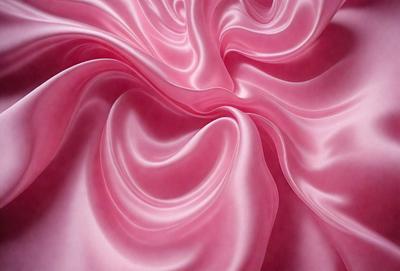 The primary subject of the image is a close-up of a pink fabric, which appears to be a piece of silk. The setting is a room with a pink background, creating a visually appealing and cohesive environment. The visual style of the image is a combination of photo and digital art, as it captures the intricate details of the fabric while maintaining a modern and artistic appearance. The colors and mood of the image are predominantly pink, which evokes a sense of warmth,