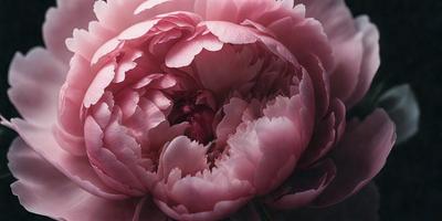 The primary subject of the image is a large, pink flower with a prominent center. The flower is surrounded by a pink background, which adds to the overall mood of the image. The visual style of the image is a close-up of the flower, showcasing its details and texture. The colors and mood of the image are predominantly pink, creating a warm and inviting atmosphere.