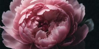 The primary subject of the image is a large, pink flower with a prominent center. The flower is surrounded by a pink background, which adds to the overall mood of the image. The visual style of the image is a close-up of the flower, showcasing its details and texture. The colors and mood of the image are predominantly pink, creating a warm and inviting atmosphere.