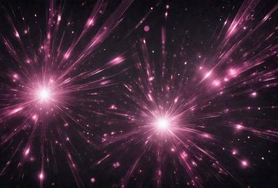 The image features a pink background with a cluster of bright, pink stars. The stars are scattered throughout the scene, creating a visually striking and vibrant atmosphere. The primary subject of the image is the pink stars, which are the main focus and draw attention to the overall composition. The setting appears to be a dark background, which contrasts with the bright pink stars, making them stand out even more. The visual style of the image is a combination of digital art and illustration, creating a unique and eye-catch