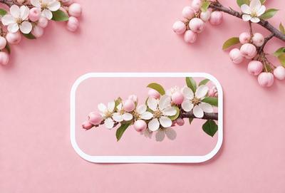 The primary subject of the image is a branch with pink flowers on it. The setting is a pink background, which creates a visually appealing contrast with the flowers. The visual style is a photo, capturing the beauty of the flowers and their surroundings. The colors and mood of the image are predominantly pink, creating a warm and inviting atmosphere.