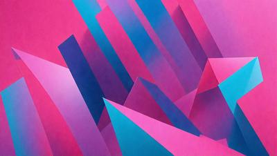 The primary subject of the image is a colorful, abstract artwork featuring a mix of pink, blue, and purple colors. The setting is a pink background, which adds to the vibrant atmosphere of the piece. The visual style appears to be a combination of digital art and illustration, creating a unique and eye-catching design. The colors and mood of the artwork evoke a sense of creativity and playfulness, making it an engaging and captivating piece of art.