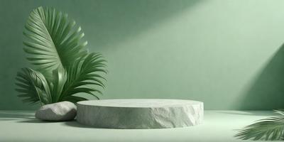 The primary subject of the image is a white, round, flat surface, possibly a table or a piece of art. The surface is placed on a green background, which could be a wall or a table. The visual style of the image is a photo, capturing the details of the white surface and the green background. The colors and mood of the image are predominantly green and white, creating a calm and serene atmosphere.