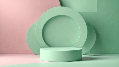 The primary subject of the image is a green circle, which is the main object in the scene. The setting is a pink and green background, creating a visually appealing contrast. The visual style is a photo, capturing the details of the green circle. The colors and mood of the image are predominantly green and pink, giving it a vibrant and lively atmosphere.