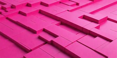 The primary subject of the image is a large pink wall with a pattern of squares. The setting is a room with a pink background, and the visual style is a close-up of the wall. The dominant colors are pink, and the overall atmosphere is bright and vibrant.