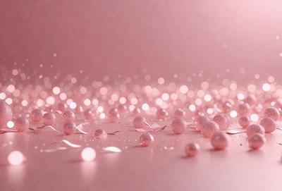 The primary subject of the image is a pink background with a pattern of pink and white balls scattered across it. The setting appears to be a white surface, possibly a table or a wall. The visual style of the image is a combination of photo and digital art, creating a unique and eye-catching pattern. The dominant colors in the image are pink and white, giving it a warm and inviting atmosphere.