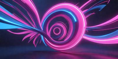 The primary subject of the image is a spiral-shaped object, which appears to be a piece of art or a design element. The setting is a dark background, which contrasts with the bright colors of the spiral. The visual style is a combination of digital art and illustration, creating a unique and eye-catching design. The colors and mood of the image are predominantly pink and blue, giving it a vibrant and lively atmosphere.