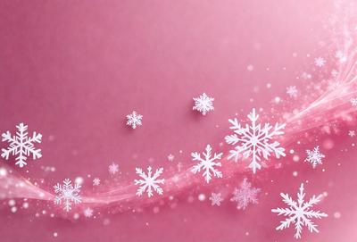 The primary subject of the image is a pink background with a snowflake pattern. The setting is a pink surface, and the visual style is a digital art or illustration. The dominant colors are pink and white, creating a warm and cozy atmosphere.