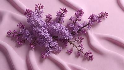 Purple flowers on a pink background.