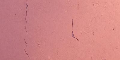 The primary subject of the image is a pink wall with a peeling paint surface. The setting is a room with a pink background. The visual style is a close-up of the pink wall, showcasing the peeling paint. The colors and mood of the image are predominantly pink, giving it a warm and slightly aged appearance.