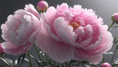 The primary subject of the image is a beautiful pink flower with a yellow center. The flower is the focal point of the scene, and it is displayed against a white background. The visual style of the image is a combination of photo and digital art, creating a realistic yet artistic representation of the flower. The dominant colors in the image are pink and yellow, giving the scene a warm and vibrant atmosphere.