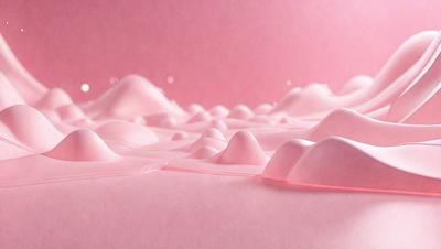 The primary subject of the image is a pink mountain range. The setting is a pink background, which creates a unique and visually striking scene. The visual style is a combination of photo and digital art, giving the image a surreal and artistic appearance. The dominant colors are pink, which creates a warm and inviting atmosphere.