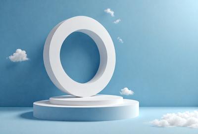 Primary subject: A large white circle, possibly a sculpture or a piece of art, is the main focus of the image.

Setting/background: The circle is placed on a blue surface, which could be a wall or a table.

Visual style: The image is a digital art or illustration, showcasing the circle as the main subject.

Colors and mood: The dominant colors are blue and white, creating a calm and serene atmosphere.
