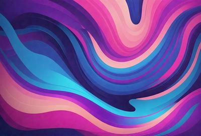 The primary subject of the image is a colorful, abstract design featuring a mix of purple, blue, and pink hues. The setting is a blue background, which provides a contrasting and complementary color to the design. The visual style of the image is a combination of digital art and illustration, creating a unique and eye-catching pattern. The overall atmosphere of the image is vibrant, energetic, and artistic, with the colors and design elements working together to create a captivating and visually