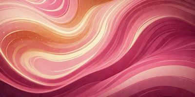 The primary subject of the image is a pink and gold swirl pattern. The setting is a pink background, and the visual style is a digital art illustration. The dominant colors are pink and gold, creating a warm and vibrant atmosphere.