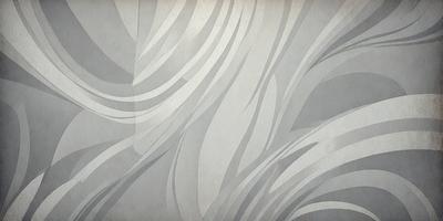 The primary subject of the image is a patterned wallpaper with a white and gray color scheme. The setting is a room with a gray and white wallpaper, which creates a clean and modern atmosphere. The visual style is a combination of digital art and illustration, giving the wallpaper a unique and artistic appearance.
