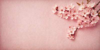 The primary subject of the image is a pink background with a flower arrangement. The setting is a pink wall, and the visual style is a photo. The dominant colors are pink and white, creating a warm and inviting atmosphere.