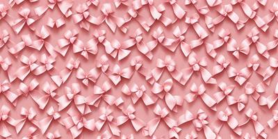 The primary subject of the image is a large number of pink bow ties arranged in a pattern. The setting is a pink background, which adds to the overall visual style. The image is a digital art or illustration, showcasing the artist's creativity and attention to detail. The dominant colors in the image are pink, which gives the scene a warm and inviting atmosphere.