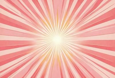 The primary subject of the image is a bright, colorful sun. The setting is a pink background, which adds a warm and vibrant atmosphere to the scene. The visual style is a combination of a photo and digital art, creating a unique and eye-catching effect. The colors and mood of the image are predominantly pink, which gives it a cheerful and uplifting feel.