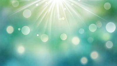 The primary subject of the image is a bright sun shining through the clouds, creating a beautiful and serene atmosphere. The setting is a blue sky with clouds, and the visual style is a combination of a photo and digital art. The colors are predominantly blue and white, with the sunlight creating a warm and inviting mood.