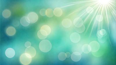 The primary subject of the image is a blue and green background with a pattern of circles. The setting is a bright and colorful environment, possibly a sunny day. The visual style is a combination of a photo and digital art, creating a unique and vibrant atmosphere. The colors and mood of the image are predominantly blue and green, with a hint of yellow, giving it a fresh and lively feel.