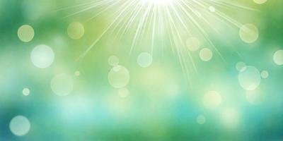 The primary subject of the image is a bright sunlight shining through a green forest. The setting is a lush green forest with a bright sunlight illuminating the area. The visual style of the image is a combination of a photo and digital art, creating a vibrant and natural atmosphere. The colors and mood of the image are predominantly green, with the sunlight adding a warm and inviting touch to the scene.