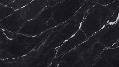 The primary subject of the image is a black and white marble pattern. The setting is a black background, which contrasts with the marble pattern. The visual style is a close-up of the marble pattern, showcasing its intricate details. The colors and mood of the image are predominantly black and white, giving it a classic and elegant appearance.